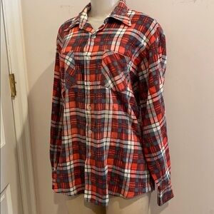 long sleeve farmers plaid Red Shirt size M